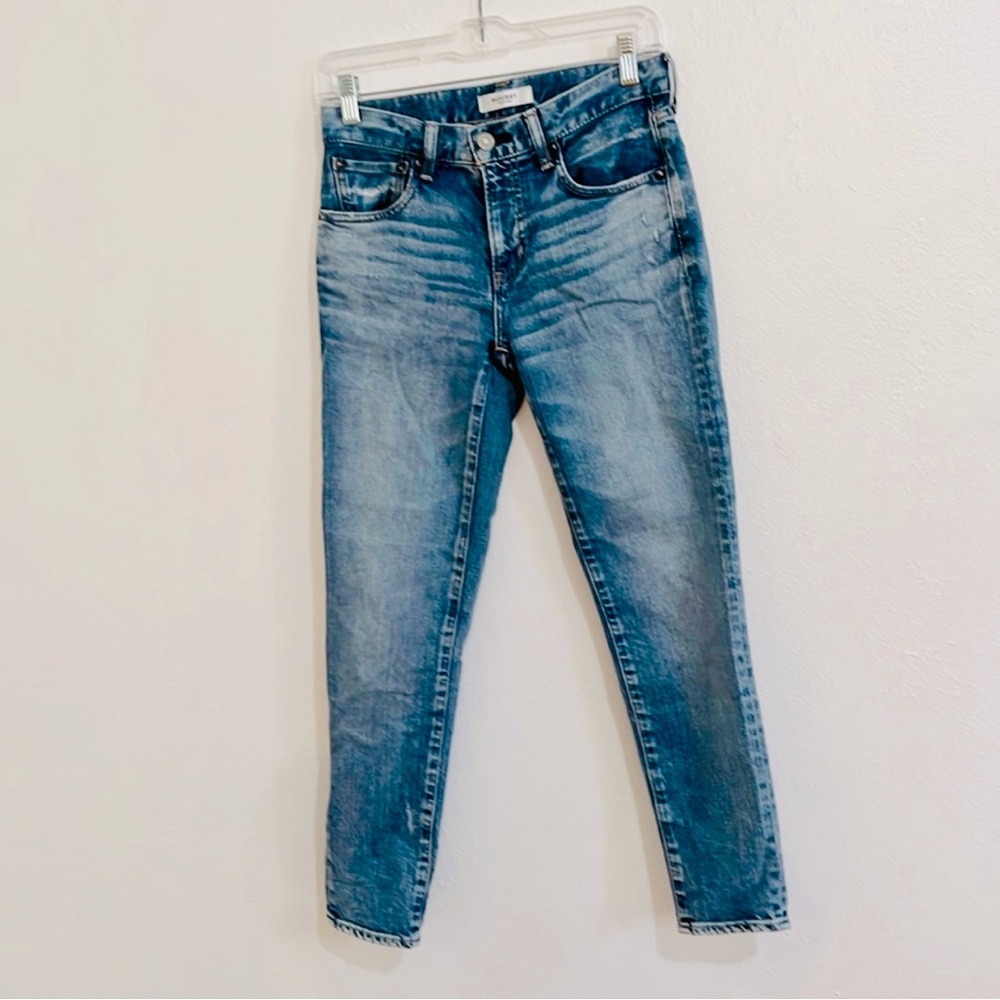 Vintage Moussy Mid Rise Light Wash Cropped Skinny Leg Jeans Size 25